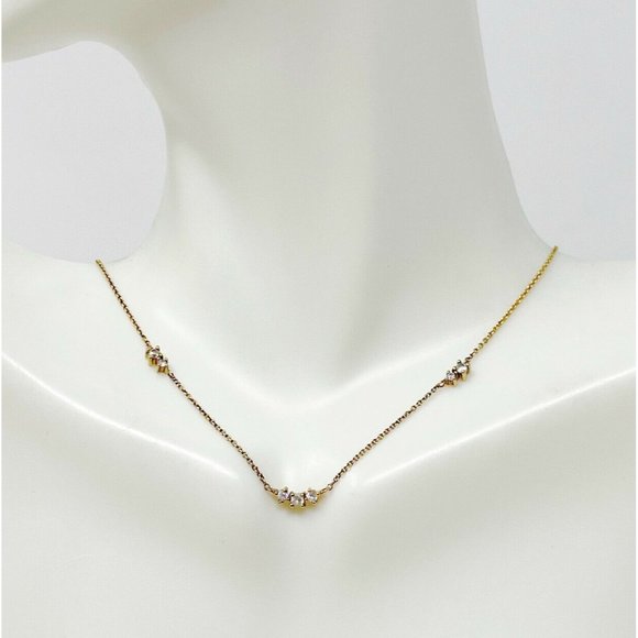 Mejuri Jewelry - Mejuri 925 Sterling Silver Vermeil Crystal Accent Scatter Necklace Minimalist